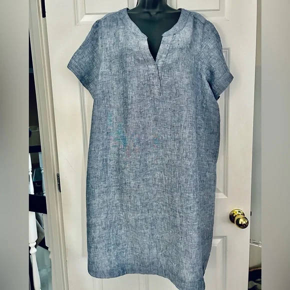 Tahari blue linen dress! - Picture 1 of 4